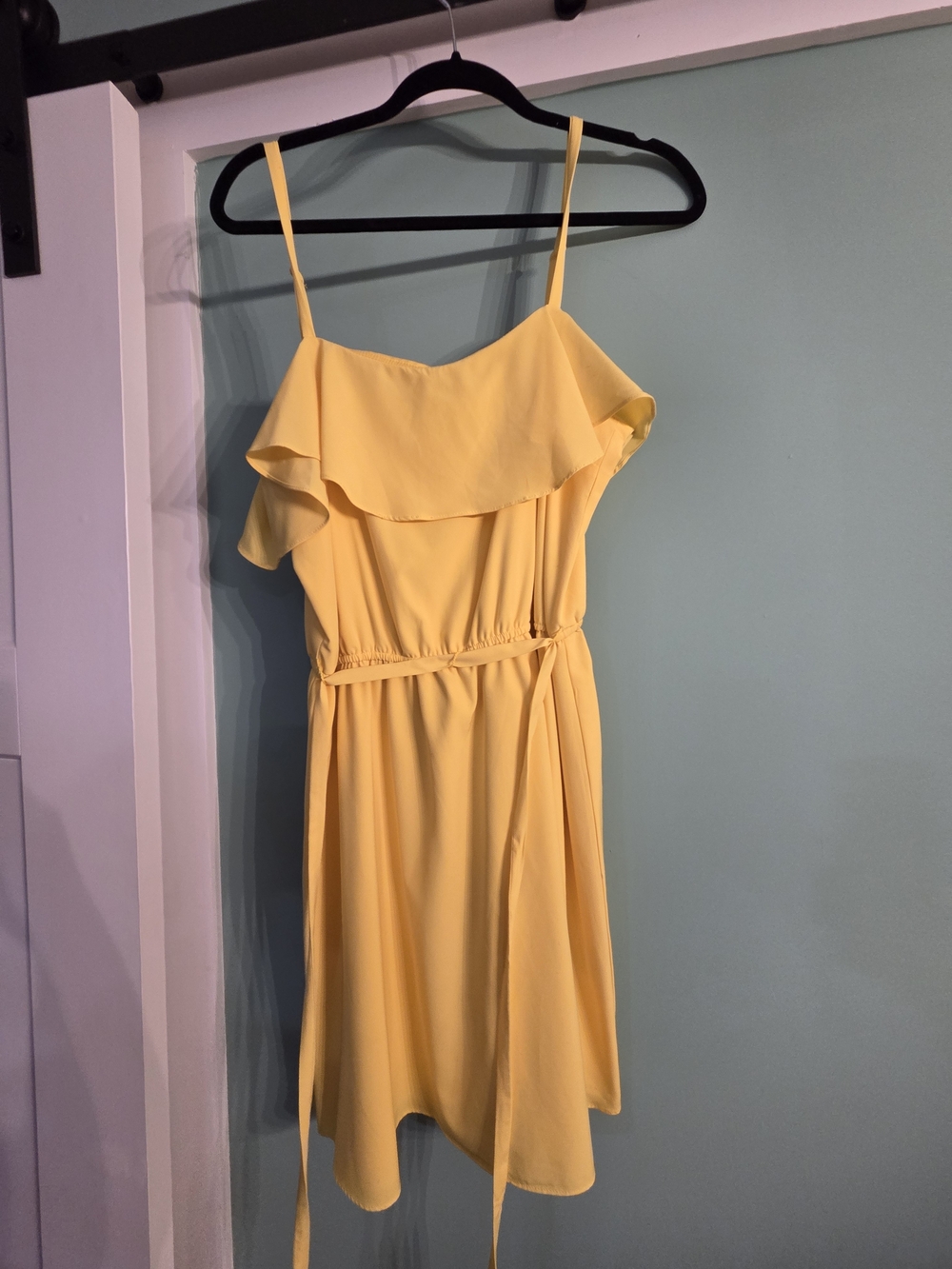 Leslie Fay Sunny Yellow Ruffle Mini Dress
